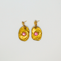 Oorbellen fimo klei Frida Khalo (golden)