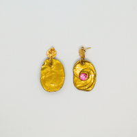 Oorbellen fimo klei Frida Khalo (golden)