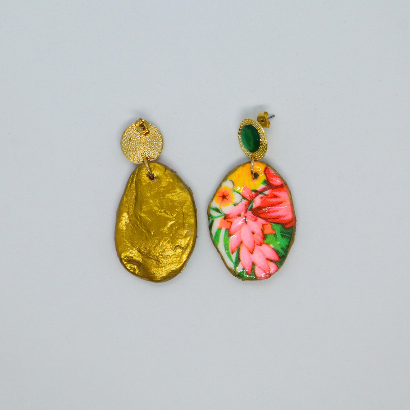 Oorbellen fimo klei Neon Flowers