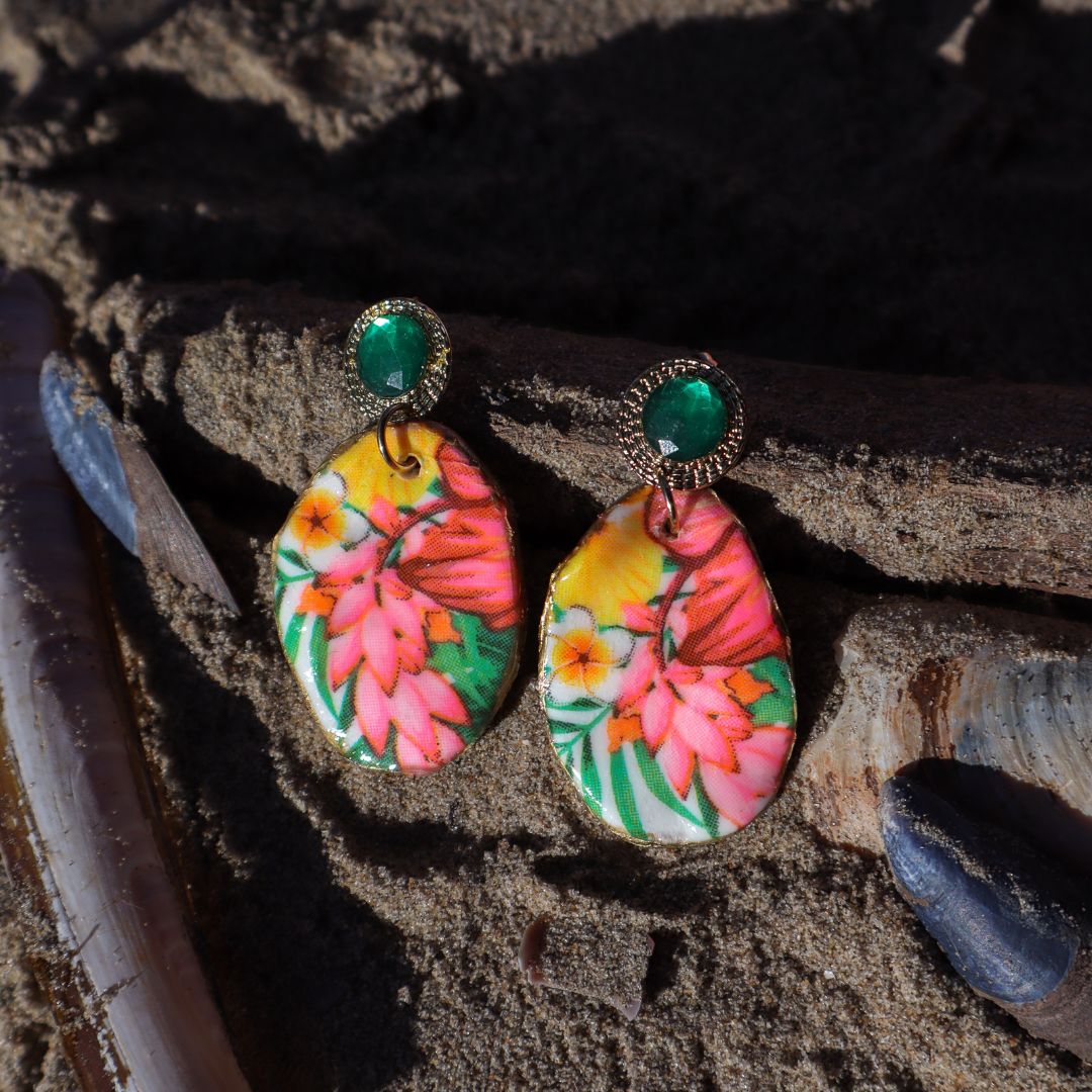 Oorbellen fimo klei Neon Flowers