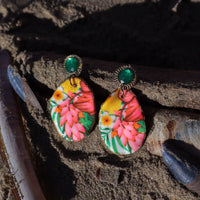Oorbellen fimo klei Neon Flowers