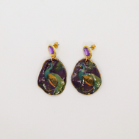 Oorbellen fimo klei Mysterious Peacock