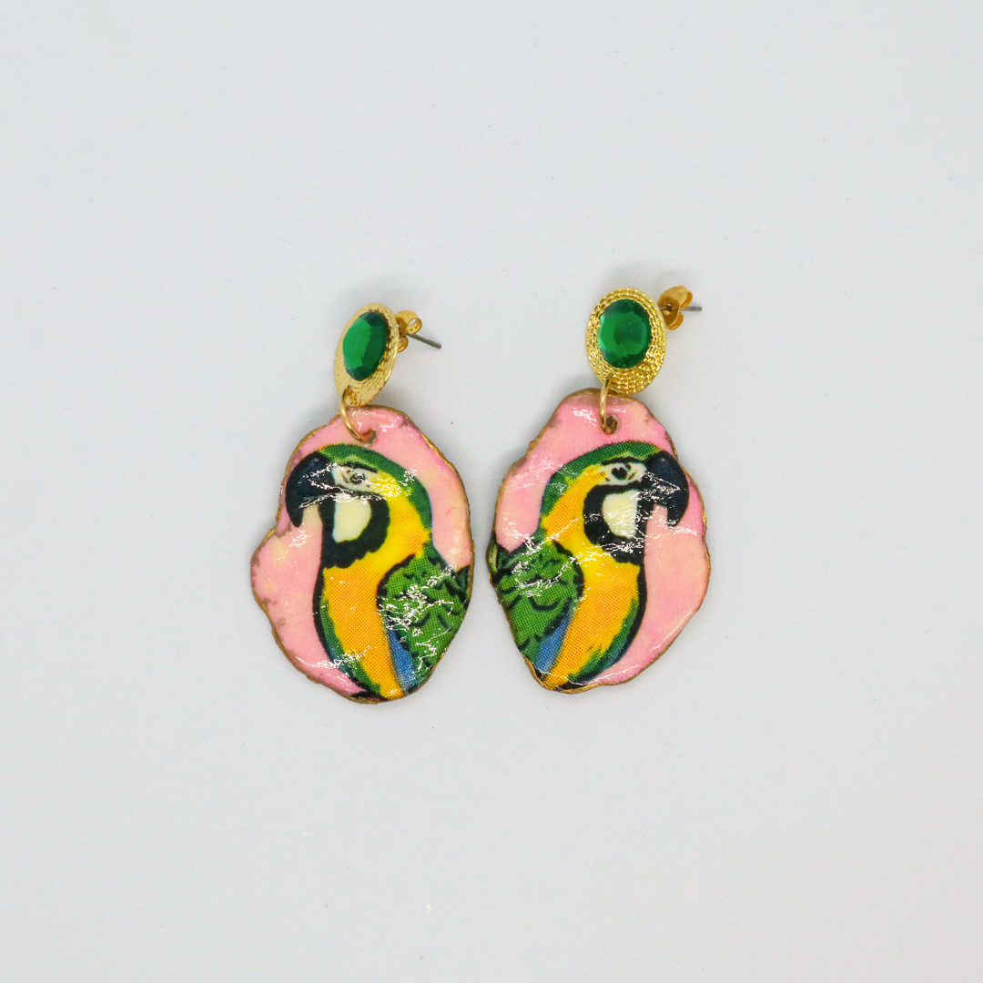 Oorbellen fimo klei Parrot
