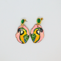 Oorbellen fimo klei Parrot