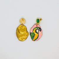 Oorbellen fimo klei Parrot