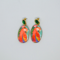 Oorbellen fimo klei Parrot On Island